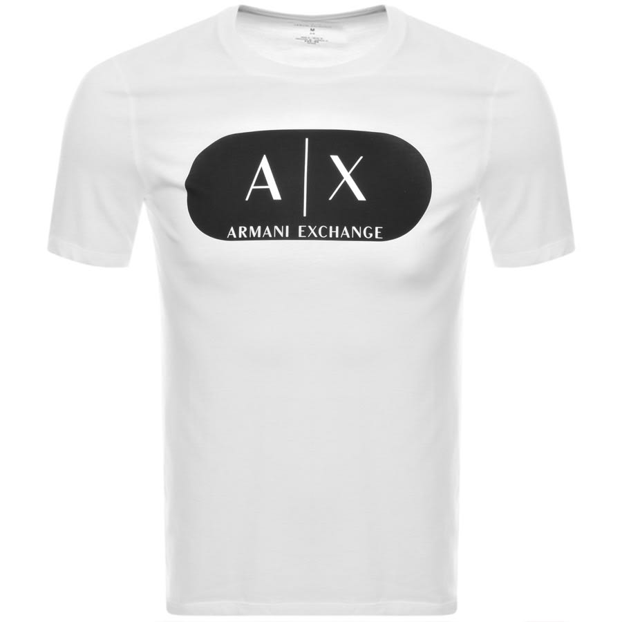 Alternative Image for ProductArmani Exchange Slim Crew Neck Logo T Shirt White1